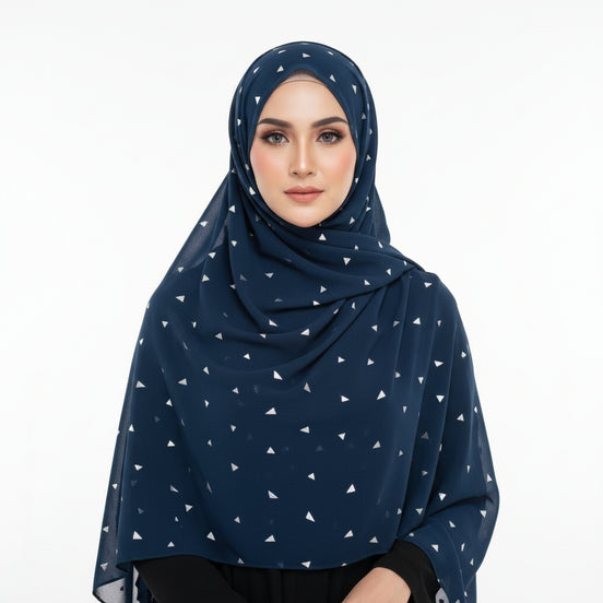 Georgeon bay Blue Chiffon silver Foil