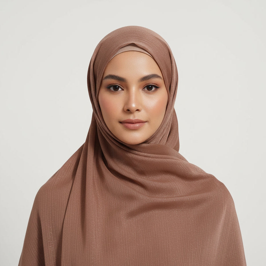 Light copper Metalic Chiffon