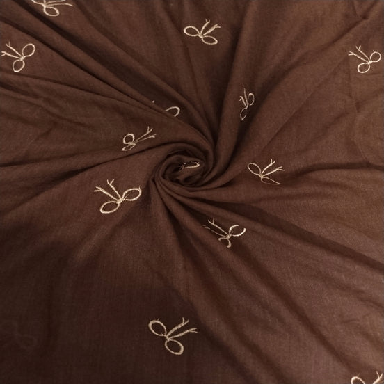 Brown Embroidery Lawn hijab