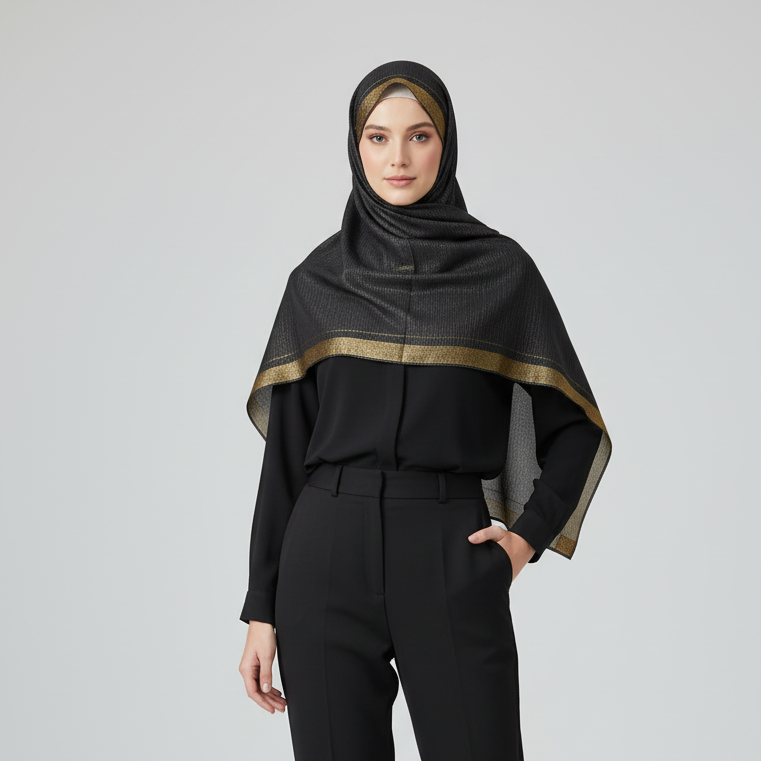 Grey Luxe Festive Hijab