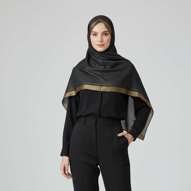 Grey Luxe Festive Hijab