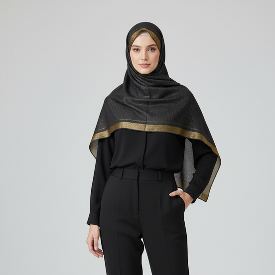 Grey Luxe Festive Hijab