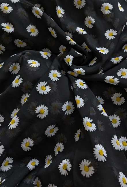 Black  Printed Chiffon