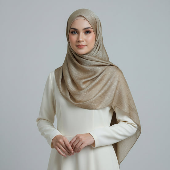 Matte gold Modal Self Satin Silk