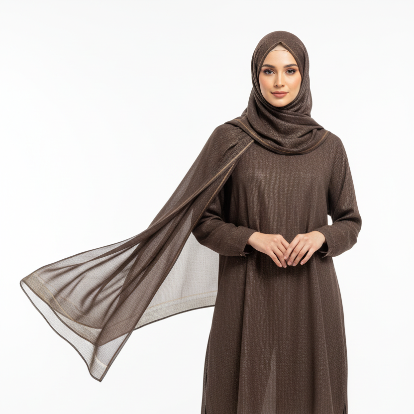 Brown Luxe Festive Hijab
