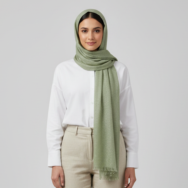 Sage Glitter Lawn Hijab