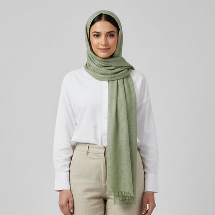 Sage Glitter Lawn Hijab