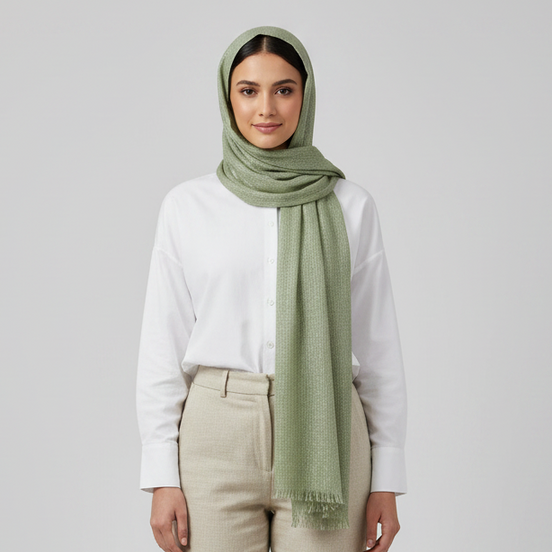 Sage Glitter Lawn Hijab