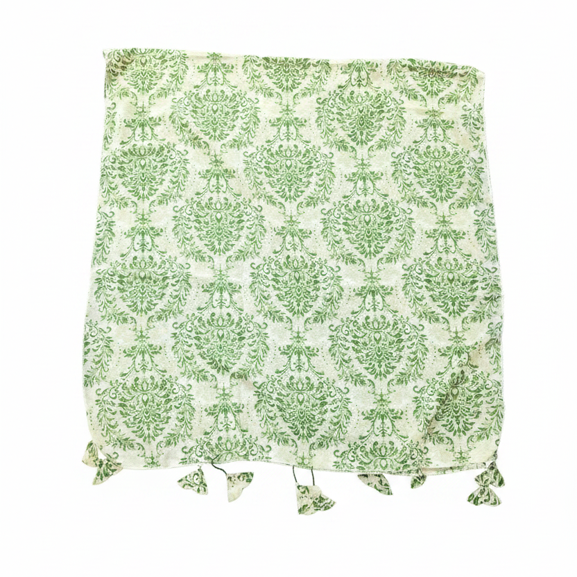 Greens Printed Chiffon with tassel