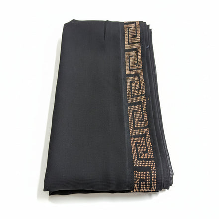 Black Irani Chaddar with Rust stones