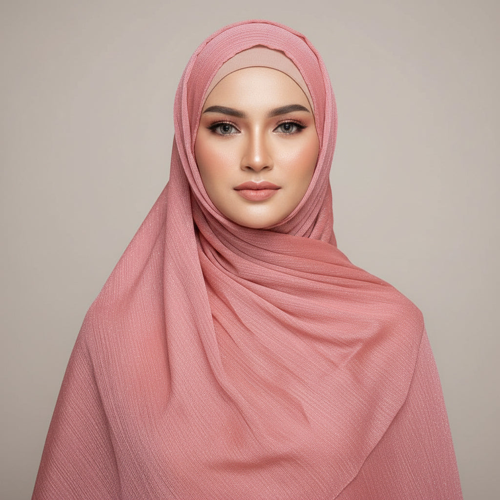 Flamingo Metalic Chiffon