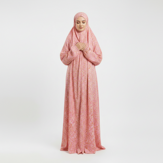 Pink  Namaz Chaddar (with sleeves)