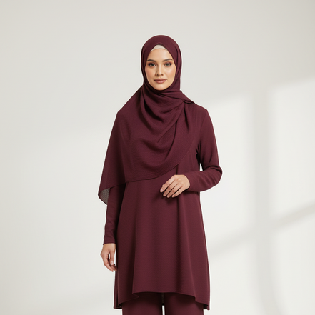 Garnet Crimps Hijab