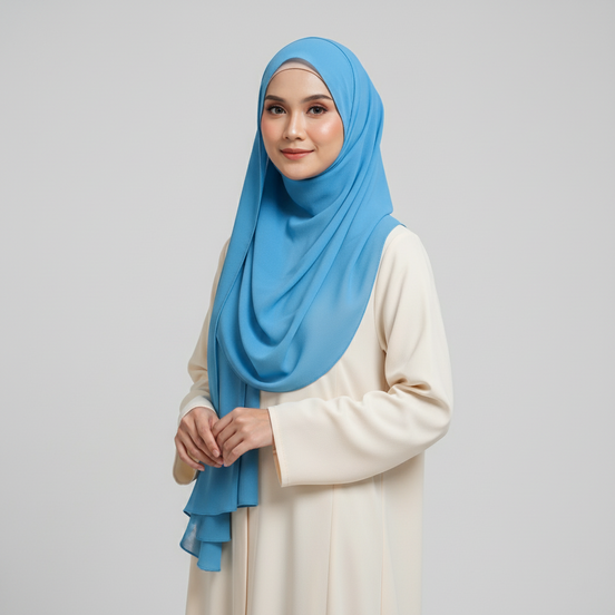 Blue Georgette Chiffon