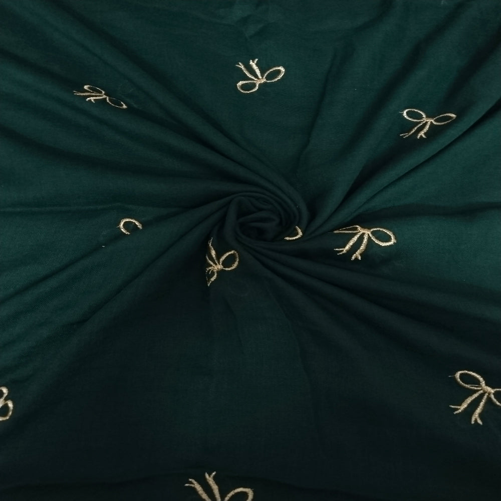 Bottle green Embroidery Lawn hijab