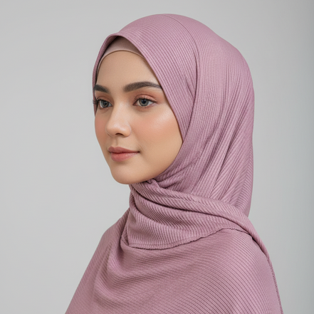 Tea pink Ribbed Jersey Hijab