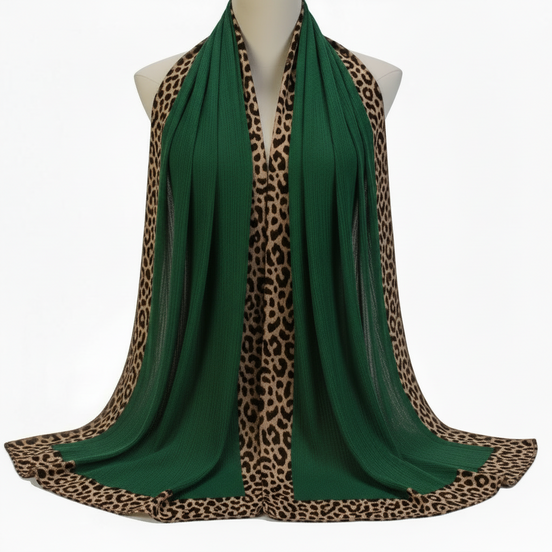 Bottle green Pleated Crinkle Hijab