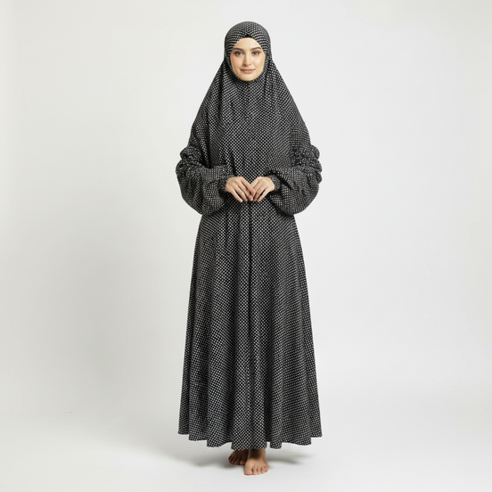 Polka Dot Namaz Chaddar (with sleeves)