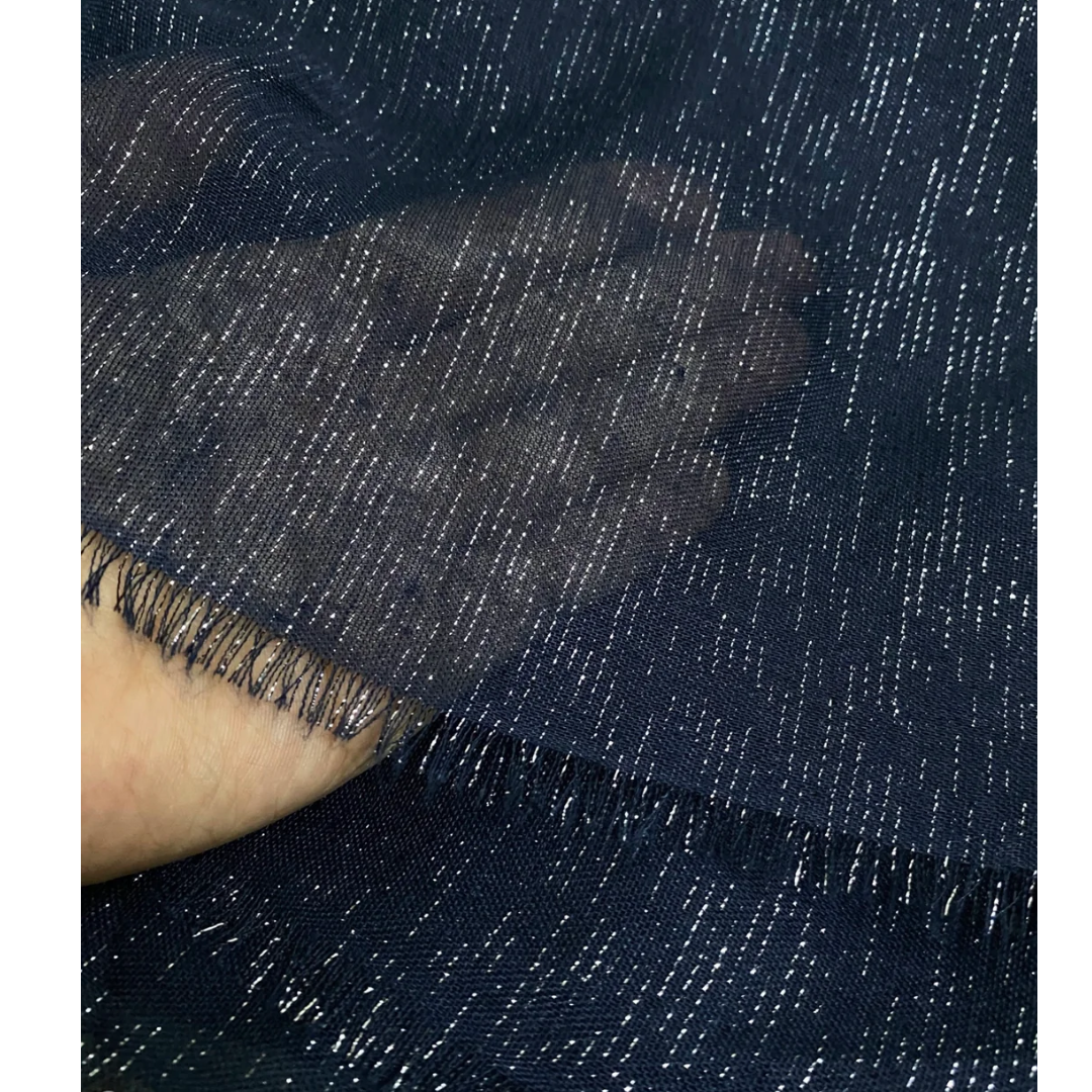 Navy Glitter Lawn Hijab