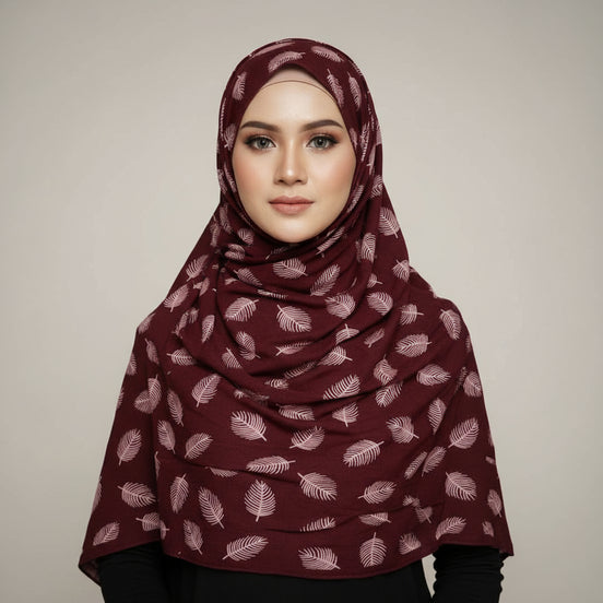 Maroon  Embossed Lawn