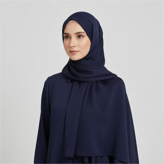 Navy  Blue Georgette Chiffon