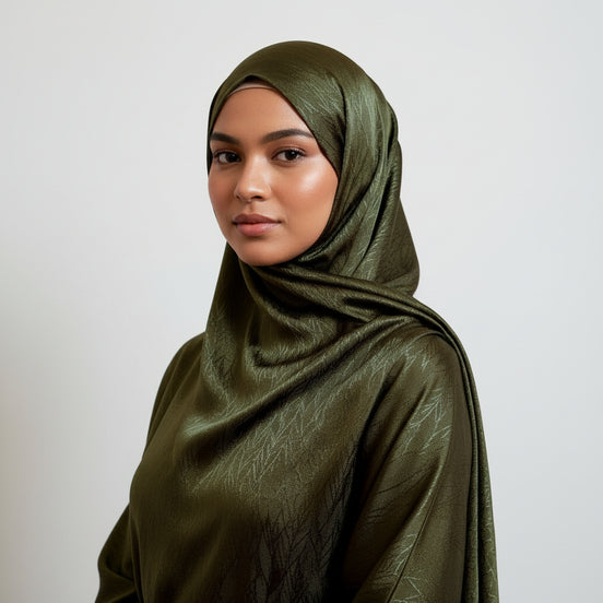 Olive Modal Self Satin Silk