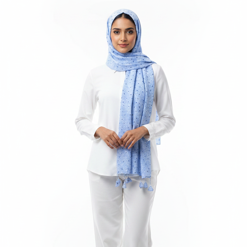 Sky Chiffon with tassel