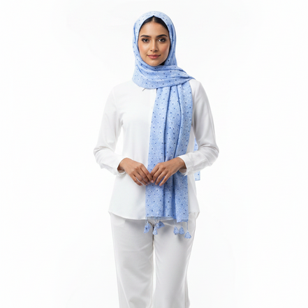 Sky Chiffon with tassel