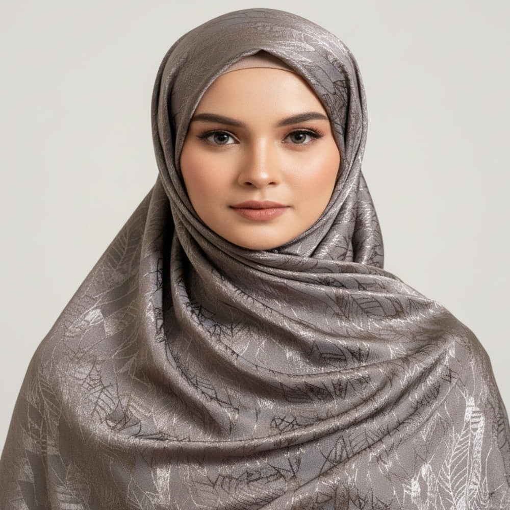 Spanish grey  Modal Self Satin Silk