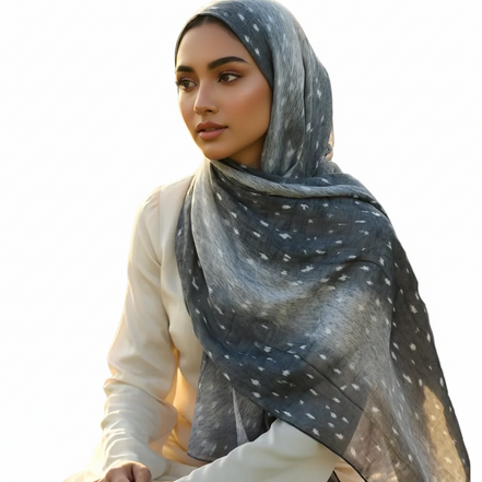 Black  Modal Printed Lawn