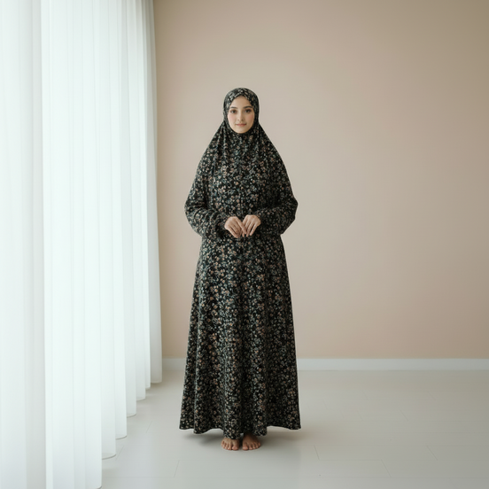 Black Namaz Chaddar (with sleeves)