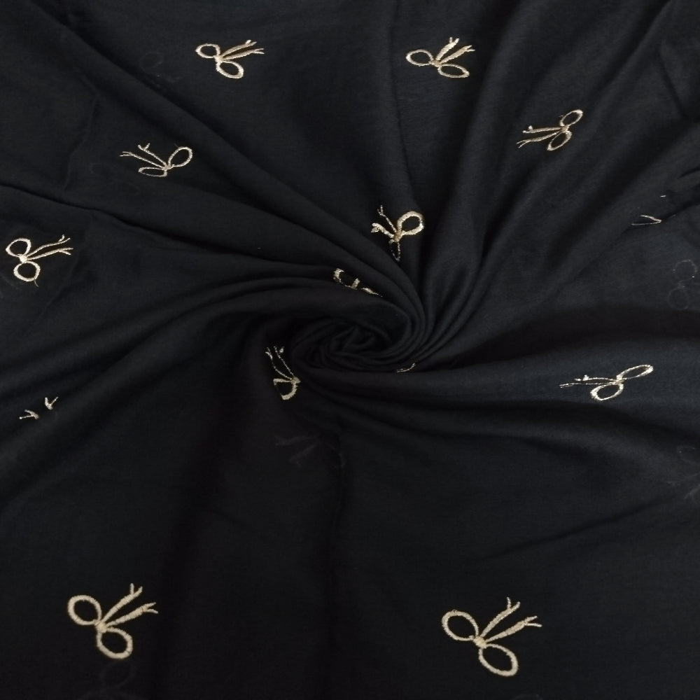 Black Embroidery Lawn hijab