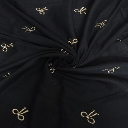 Black Embroidery Lawn hijab