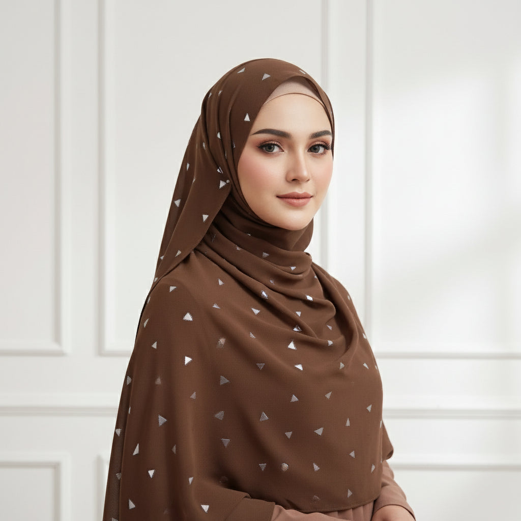 brown Chiffon silver Foil