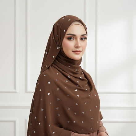 brown Chiffon silver Foil