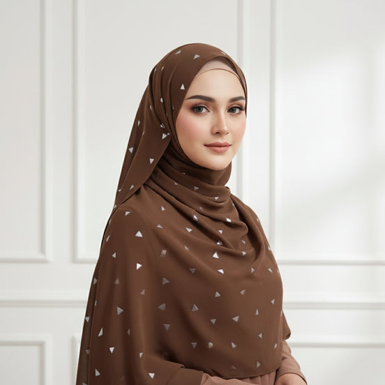 brown Chiffon silver Foil