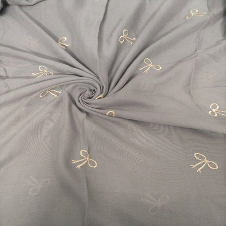 Grey Embroidery Lawn hijab