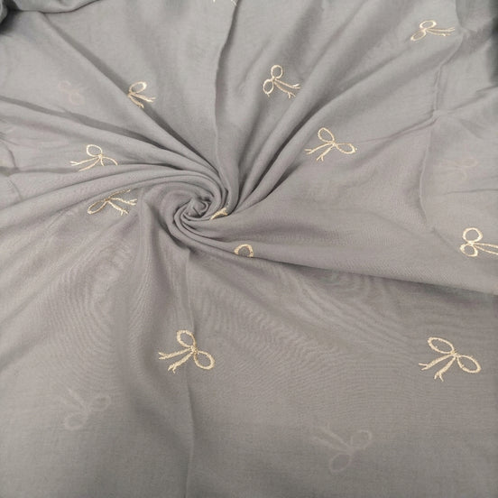 Grey Embroidery Lawn hijab