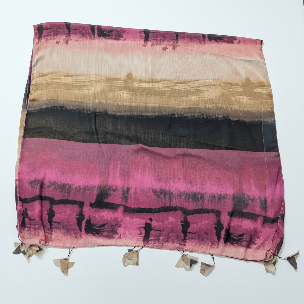 Tie- dye Chiffon with tassel