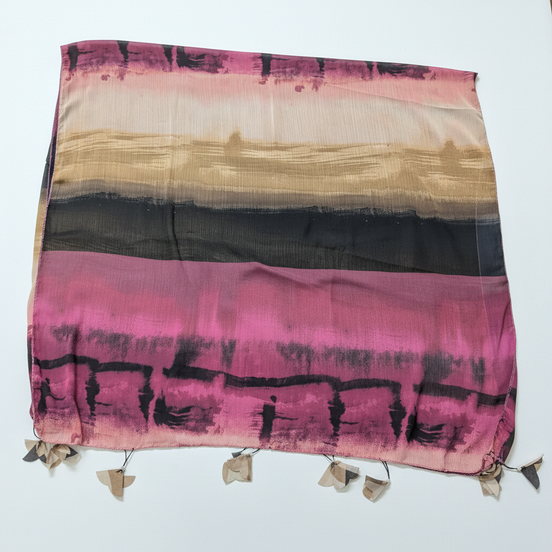 Tie- dye Chiffon with tassel