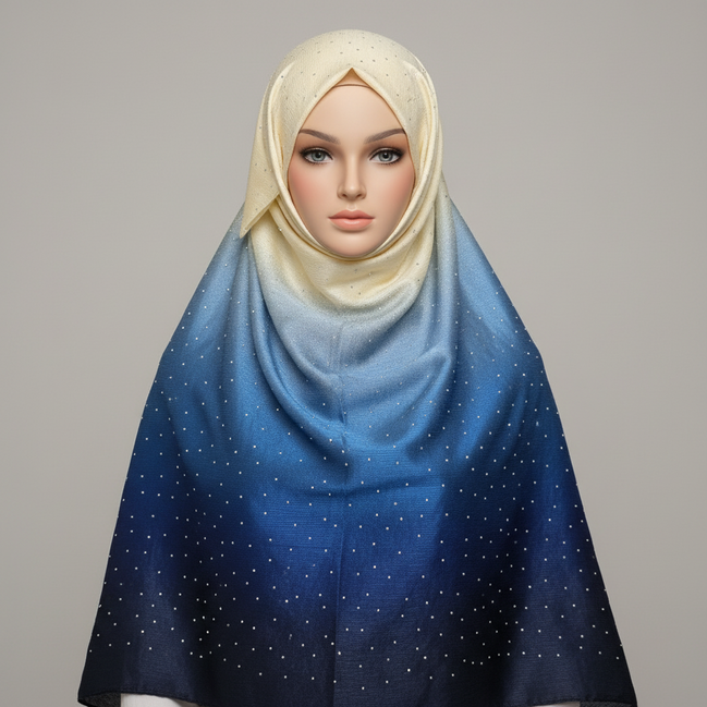 Navy blue Ombre Silk Stone