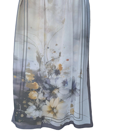 Grey Printed Chiffon