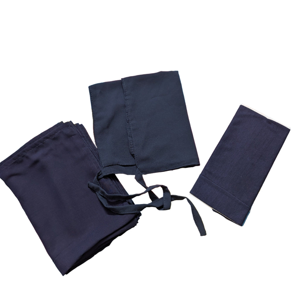 Navy Blue Hijab, Niqab and Cap Set Georgette Chiffon