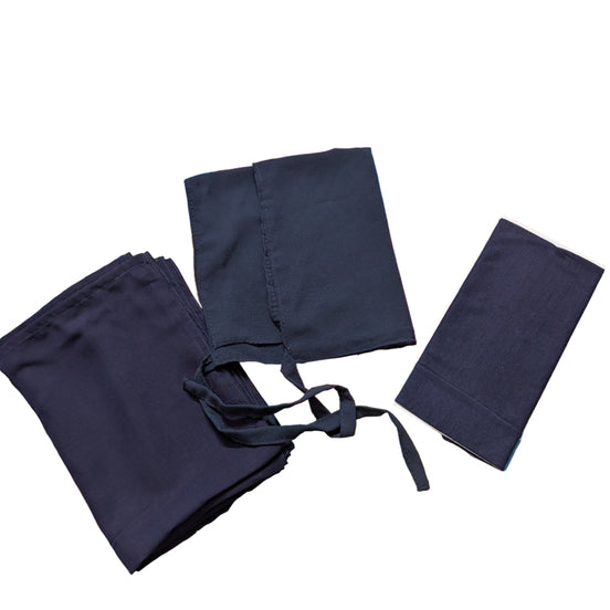 Navy Blue Hijab, Niqab and Cap Set Georgette Chiffon