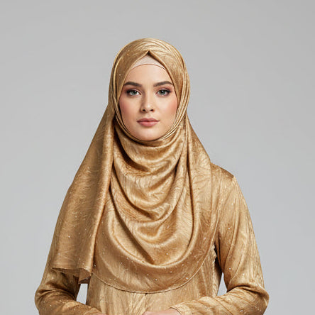 Golden Modal Self Satin Silk (Silver Stone)