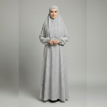 Polka Dot Namaz Chaddar (with sleeves)