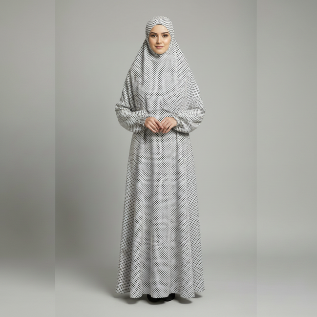Polka Dot Namaz Chaddar (with sleeves)