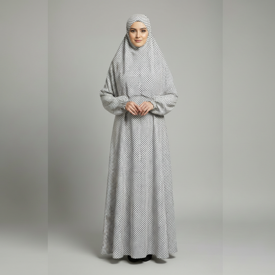 Polka Dot Namaz Chaddar (with sleeves)
