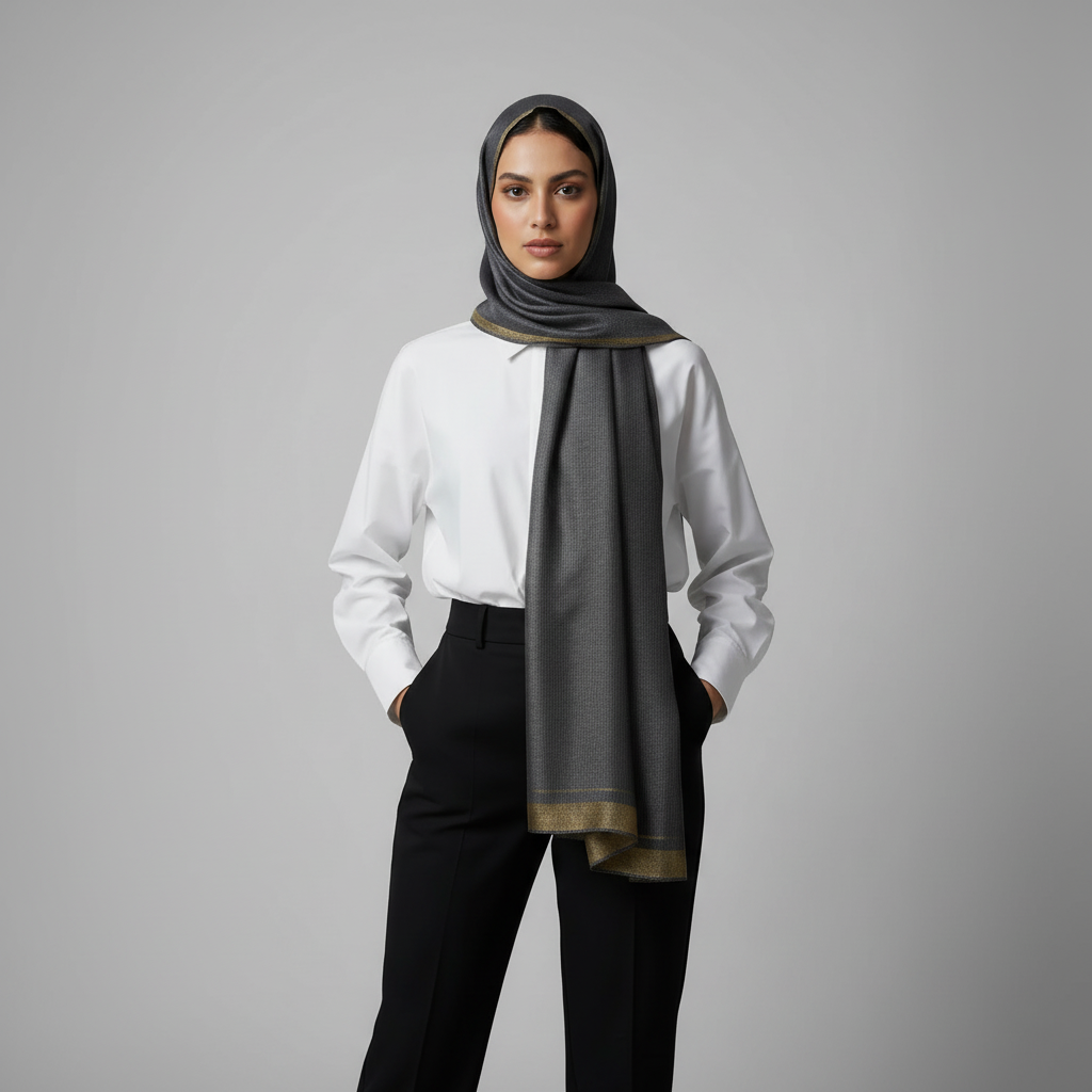 Grey Luxe Festive Hijab