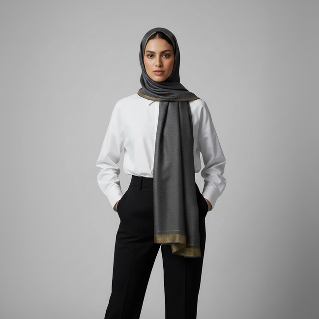 Grey Luxe Festive Hijab